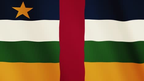 Animación-que-agita-la-bandera-de-República-Centroafricana.-Pantalla-completa.-Símbolo-del-país