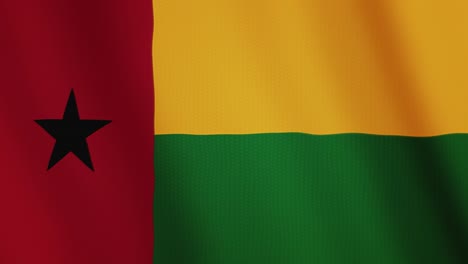 Animación-que-agita-la-bandera-de-Guinea-Bissau.-Pantalla-completa.-Símbolo-del-país