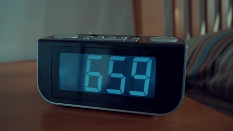 close-up-shot-of-alarm-clock-turns-7-AM