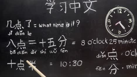 Learning-chinese-to-tell-time-in-class-room.