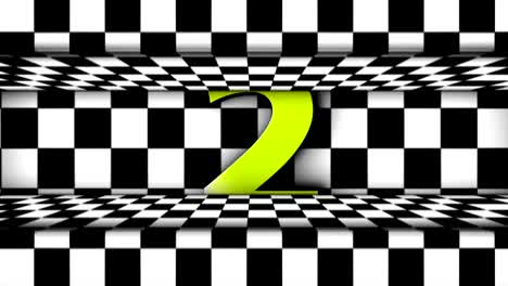 GRAND-PRIX,-RACING,-Gewinner,-leere-Greenscreen-und-Countdown-Animation-in-Checker-Tür,-Schleife