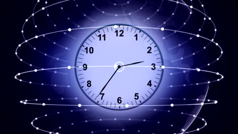 Uhren,-Zeitreise-Konzept-in-Fasern-Ring,-Rendering,-Animation,-Hintergrund,-Schleife
