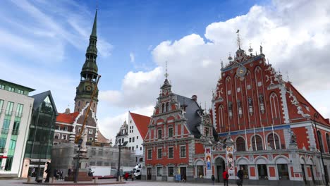 Time-lapse-view-of-the-riga-Old-town-area-4K-video