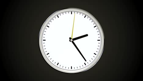 Spinning-clock-without-numbers-on-dark-background.