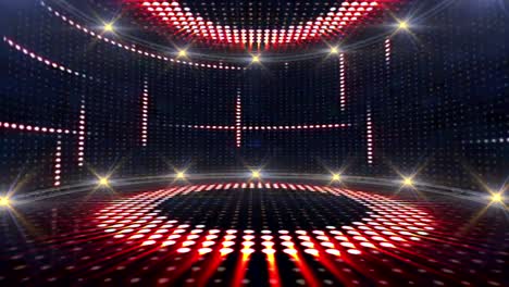 COUNTDOWN-on-Lights-Wall-and-Abstract-Symbol-Animation,-Rendering,-Background,-Loop