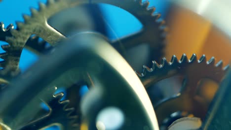 close-up-on-Rolling-wheels-Inside-A-Clock-Mechanism