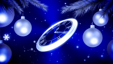 Silver-New-Year-Clock-Countdown-On-Blue-Background.-4K.-3840x2160.