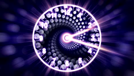 Clocks-Spiral-Tunnel-Animation,-Time-Concept,-Rendering,-Background,-with-Alpha-Channel,-Loop