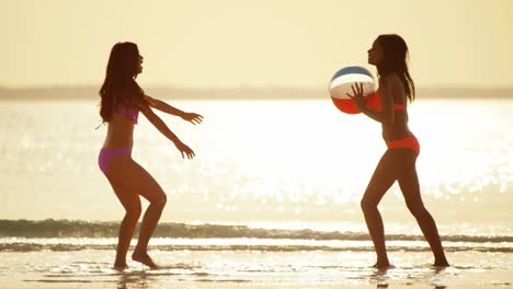 Luxury-destination-multi-ethnic-female-on-tropical-beach