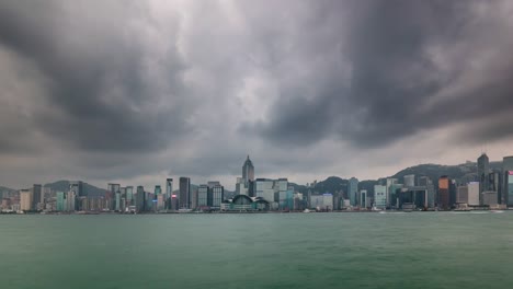 China-Sturm-Himmel-China-Meer-Hong-Kong-Stadtpanorama-4k-Zeitraffer