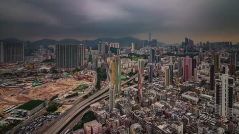 china-hong-kong-day-light-roof-top-construction-round-panorama-4k-time-lapse