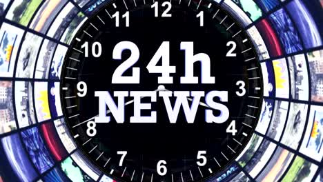 24h-NEWS-Text-Animation-in-Monitors-Tunnel,-Loop