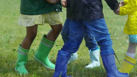 Children-Running-in-Circle-in-Rain