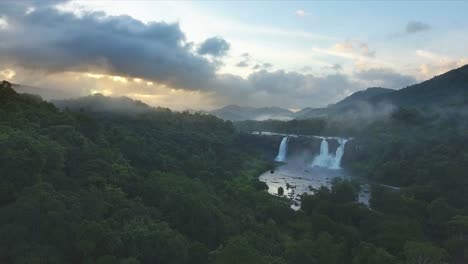 Aerial-View-of-an-Amazing-Rain-forest-Waterfalls