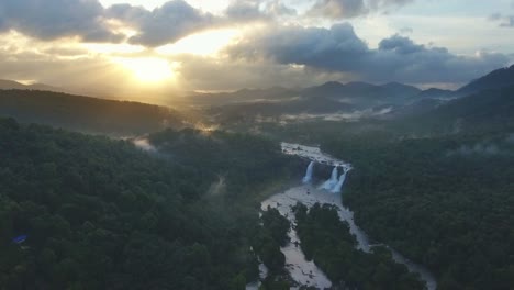 Aerial-View-of-an-Amazing-Rain-forest-Waterfall