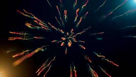 Cg-animation-of-color-powder-explosion-on-black-background