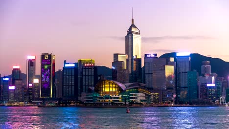 Hong-Kong-harbor-horizonte-y-victoria-al-atardecer