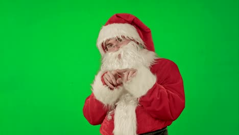 Weihnachtsmann-tanzt-in-Kostüm-auf-einem-Green-Screen-Chrome-Key