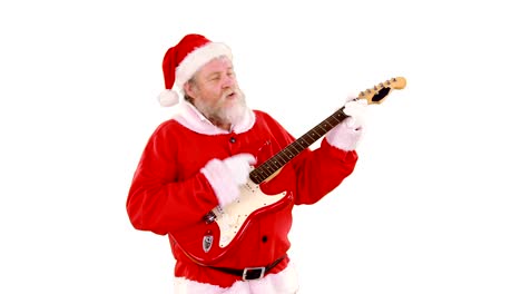 Santa-Claus-ein-Lied-singen-und-Gitarre-spielen