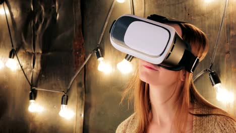 Young-woman-using-Virtual-Reality-Glasses