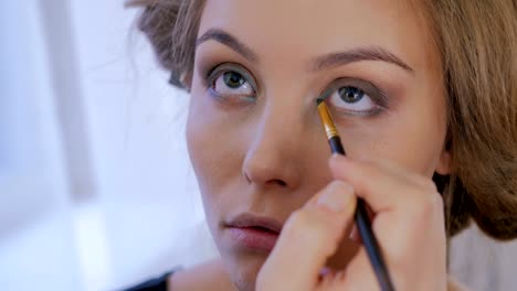 Professional-make-up-artist-applying-eyeliner-around-the-entire-eye-of-model