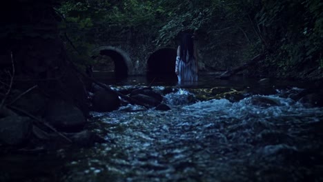 4K-Horror-Woman-Standing-Alone-in-Dark-River