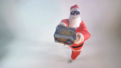 Santa-Claus-bietet-es-hob-einzelne-Geschenk-Box.