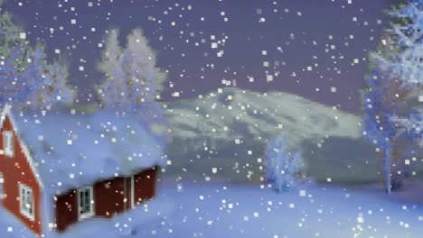 4k-Pixelated-Christmas-view-/-Loopable---stock-video