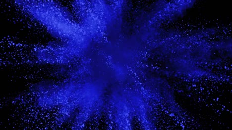 Blue-powder-exploding-on-black-background-in-super-slow-motion