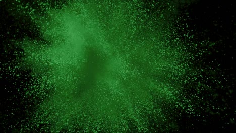 Green-powder-exploding-on-black-background-in-super-slow-motion