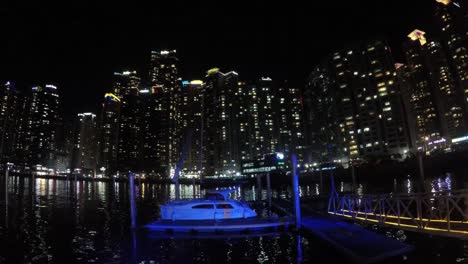 Night-View-of-haeundae-cityscape,-busan,-south-korea-,-asia