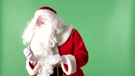 Happy-Santa-Claus-tanzen-grüne-Chromakey-im-Hintergrund