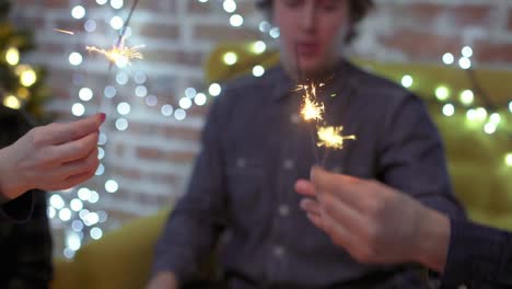 Friends-playing-with-sparklers