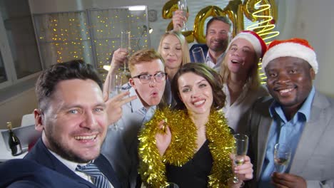 Businesspeople-Photographing-at-New-Years-Party