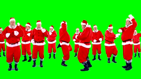 Gruppe-von-Santa-Claus-tanzen