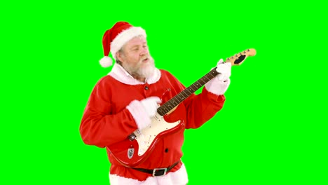 Santa-Claus-ein-Lied-singen-und-Gitarre-spielen