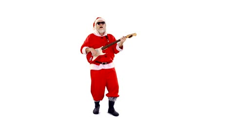 Santa-Claus-ein-Lied-singen-und-Gitarre-spielen