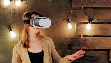 Young-woman-using-Virtual-Reality-Glasses