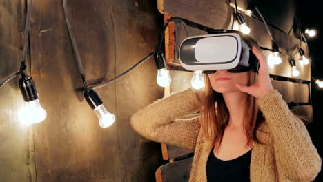 Young-woman-using-Virtual-Reality-Glasses