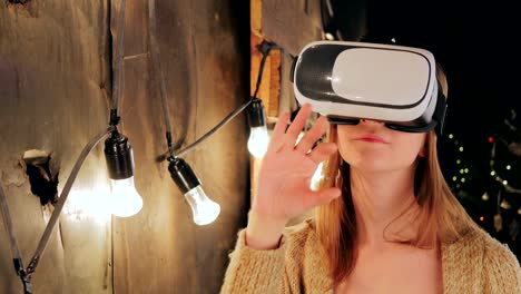 Young-woman-using-Virtual-Reality-Glasses