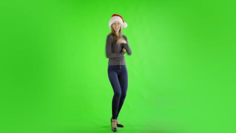 mujer-caucásica-greenscreen-corte-casual