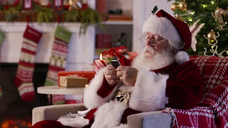 Santa-Claus-SMS-mit-Handy