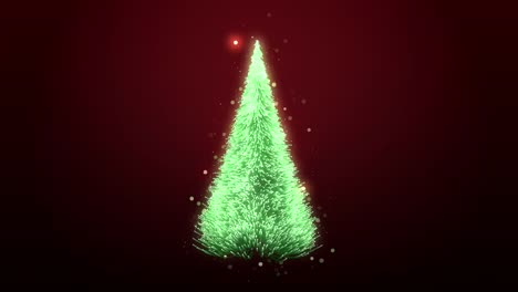 growing-up-and-rotating-a-green-christmas-tree-with-sparkles-loop-4K