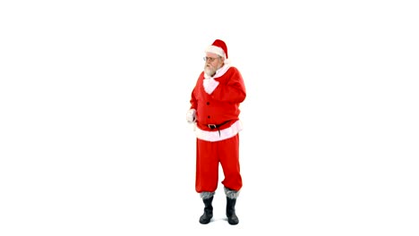 Santa-claus-dancing-against-white-background