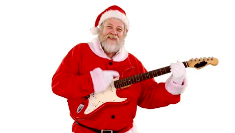 Santa-Claus-ein-Lied-singen-und-Gitarre-spielen