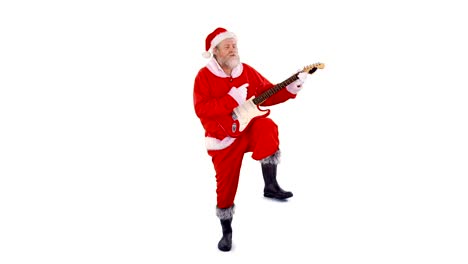 Santa-Claus-ein-Lied-singen-und-Gitarre-spielen