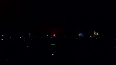 New-Year's-fireworks-in-the-village.-Video-from-a-bird's-eye-view-of-the-village-on-New-Year's-Eve