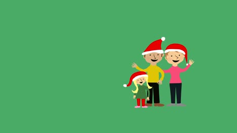 Christmas-greeting-family-in-santa-hats