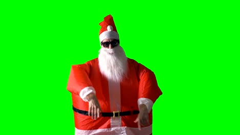 Santa-Claus-on-a-green-background-claps-hands-in-approval.