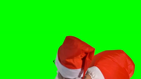 A-chroma-key-background-with-a-Santa-Claus-promoter.